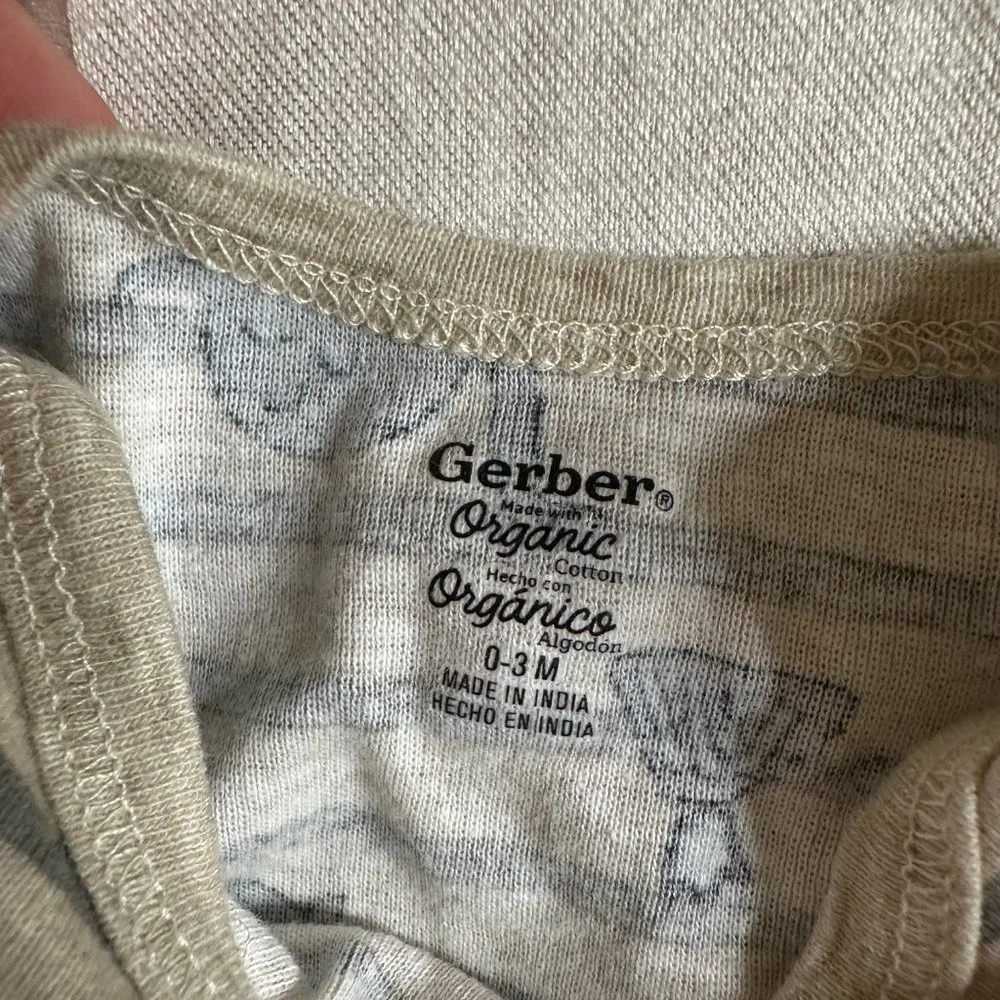 Gerber Organic Cotton Dinosaur Onesie 0-3 Months - Picture 3 of 3